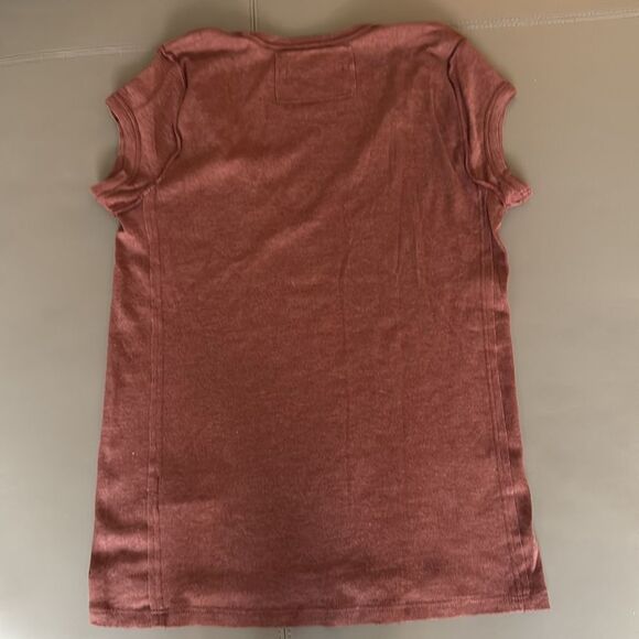 We The Free People Women’s Short Sleeve V Neck T Shirt. Brown. Size Small. - Picture 4 of 8